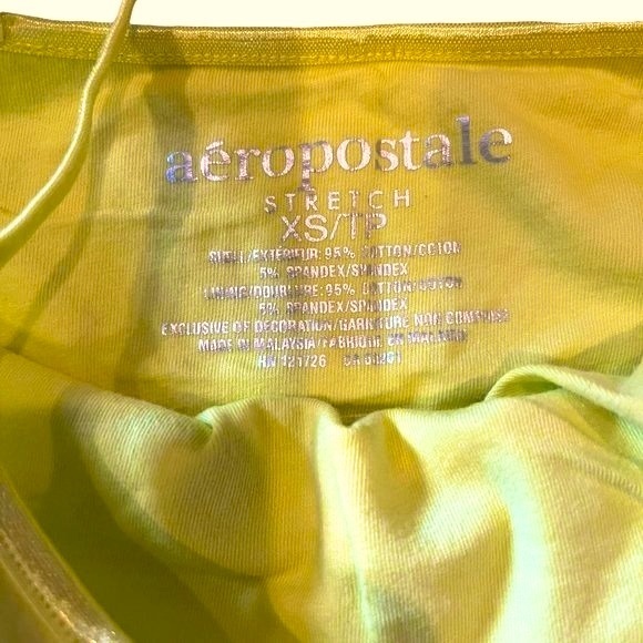 Aeropostale String Adjustable Strap Tank Yellow Women XS Like New Condition - Picture 4 of 5